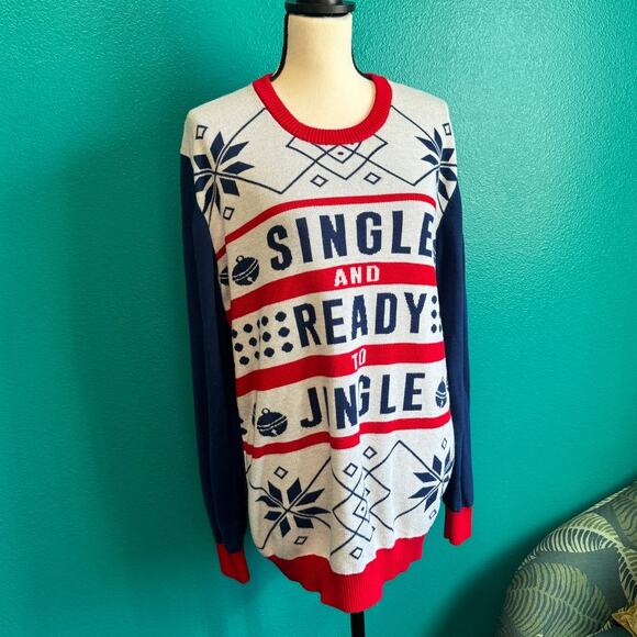 Single And Ready To Jingle Ugly Christmas Sweater Women's XXL - Picture 7 of 10